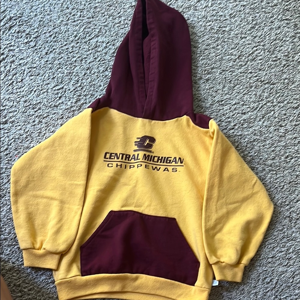 Kids Hoodie - Yellow and Maroon